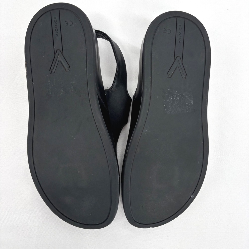 Vionic Madera Black Leather Platform Slingback Sa… - image 7
